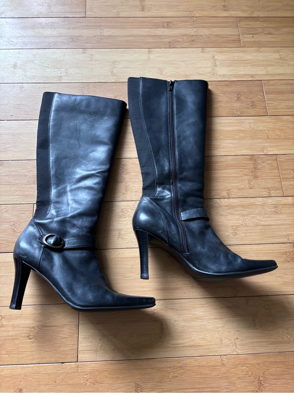 Classic Black High-Heel Knee Boots - Women's Fashion Boots